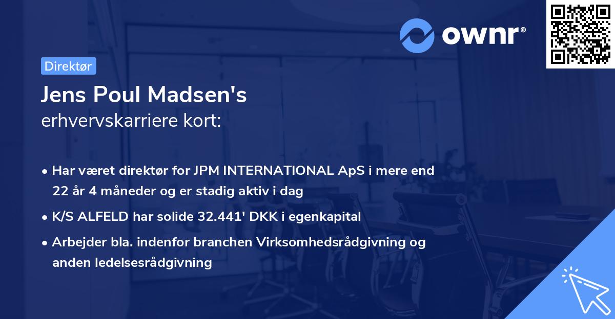 Jens Poul Madsen's erhvervskarriere kort