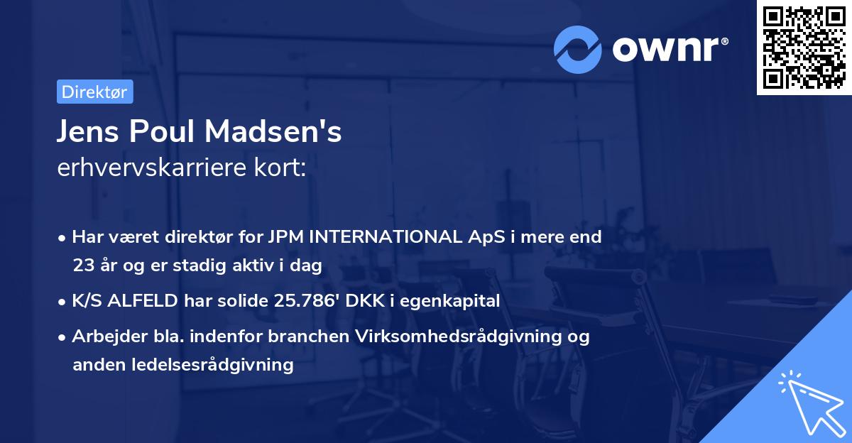 Jens Poul Madsen's erhvervskarriere kort
