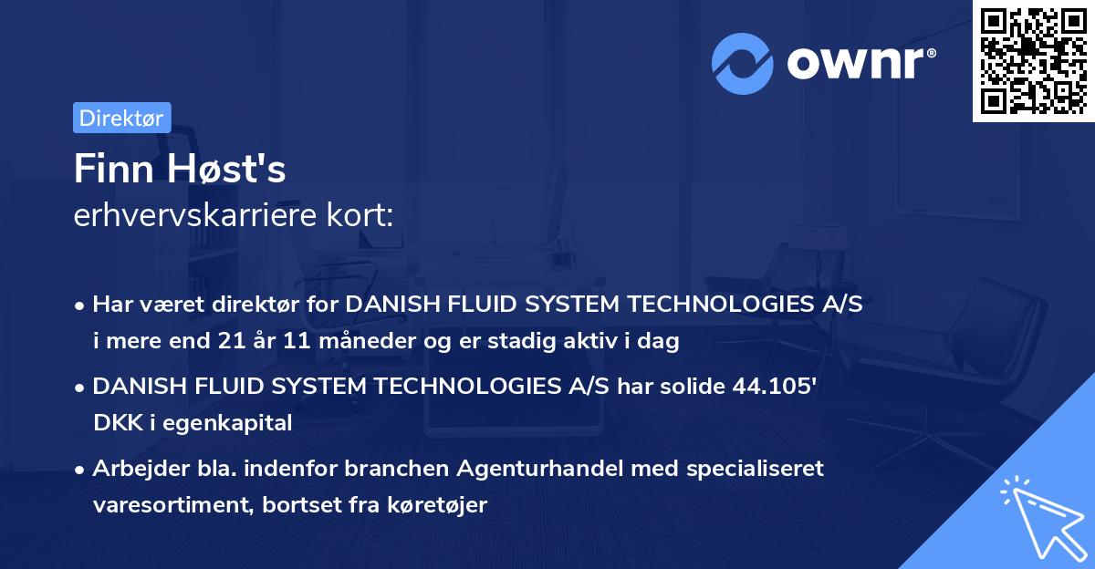 Finn Høst's erhvervskarriere kort