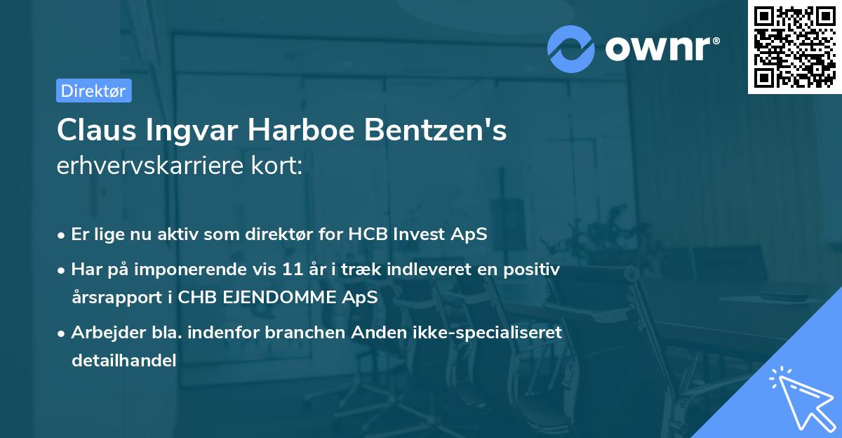 Claus Ingvar Harboe Bentzen's erhvervskarriere kort