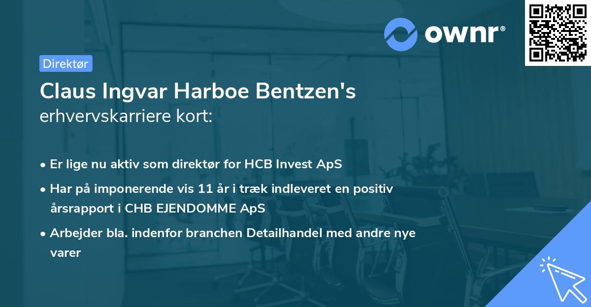 Claus Ingvar Harboe Bentzen's erhvervskarriere kort