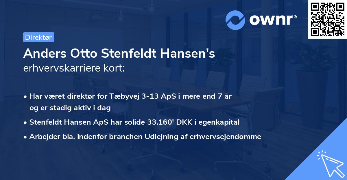 Anders Otto Stenfeldt Hansen's erhvervskarriere kort