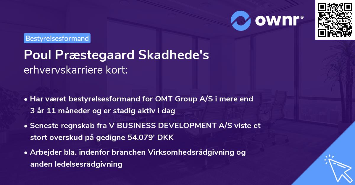 Poul Præstegaard Skadhede's erhvervskarriere kort