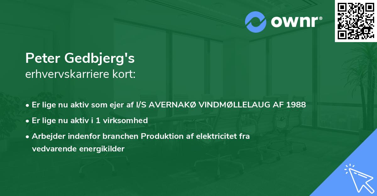 Peter Gedbjerg's erhvervskarriere kort