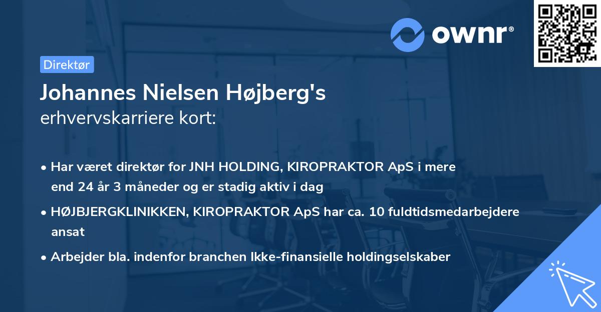 Johannes Nielsen Højberg's erhvervskarriere kort