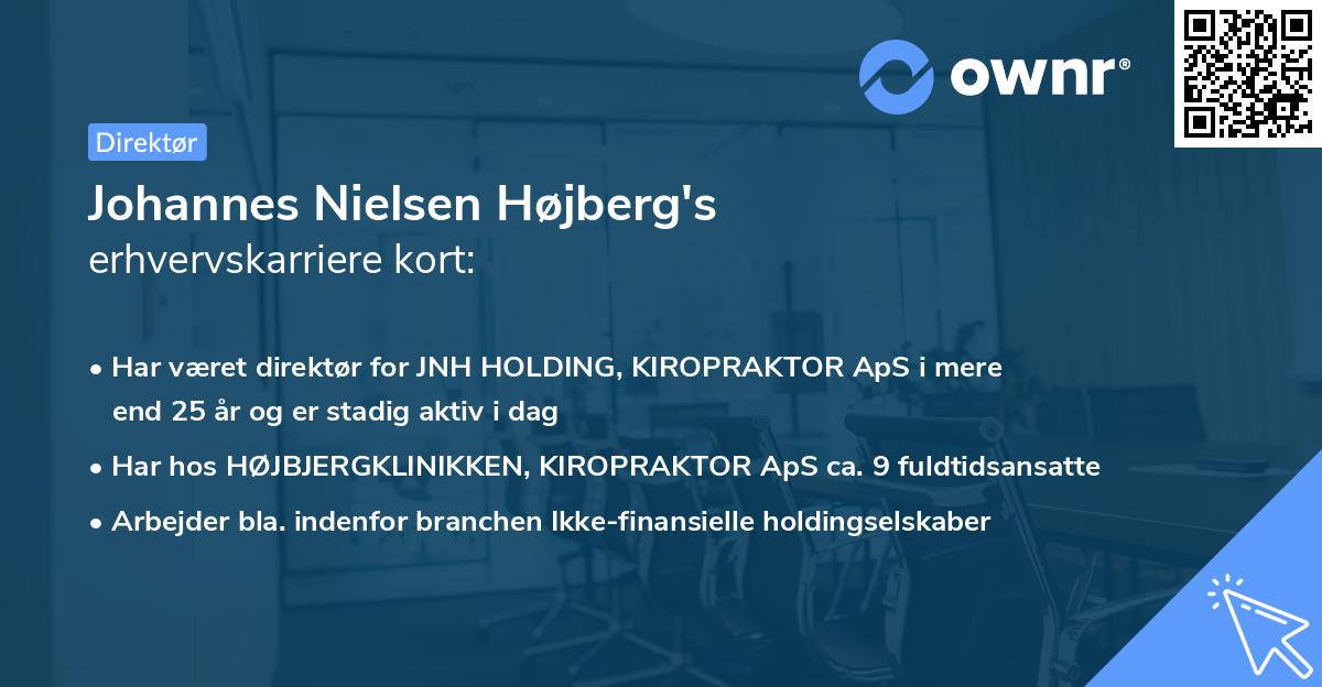 Johannes Nielsen Højberg's erhvervskarriere kort