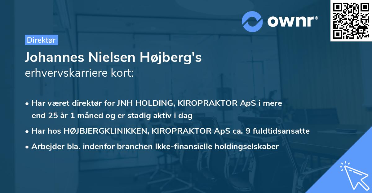 Johannes Nielsen Højberg's erhvervskarriere kort