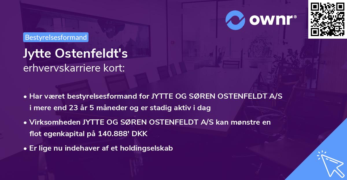 Jytte Ostenfeldt's erhvervskarriere kort