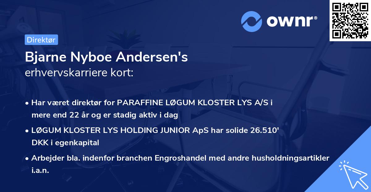 Bjarne Nyboe Andersen's erhvervskarriere kort