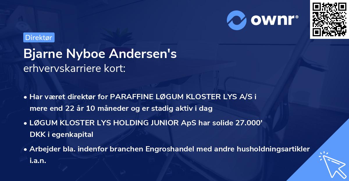 Bjarne Nyboe Andersen's erhvervskarriere kort