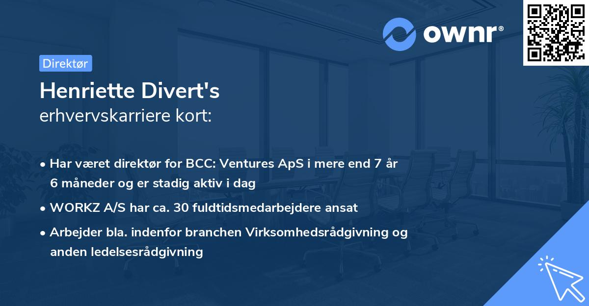 Henriette Divert's erhvervskarriere kort