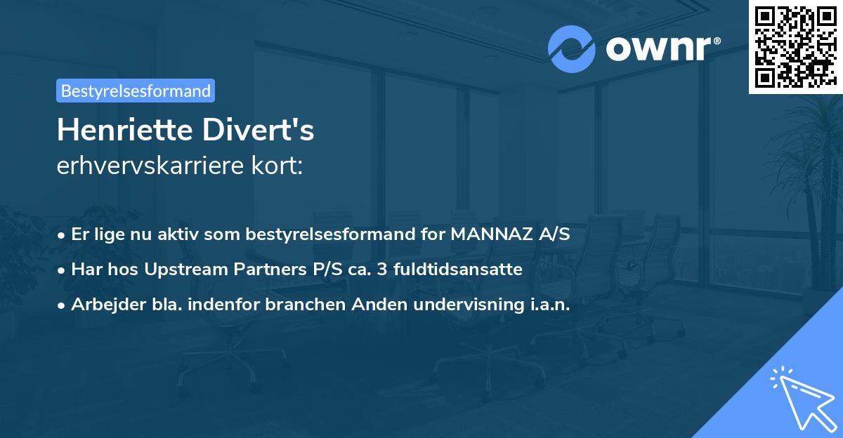 Henriette Divert's erhvervskarriere kort