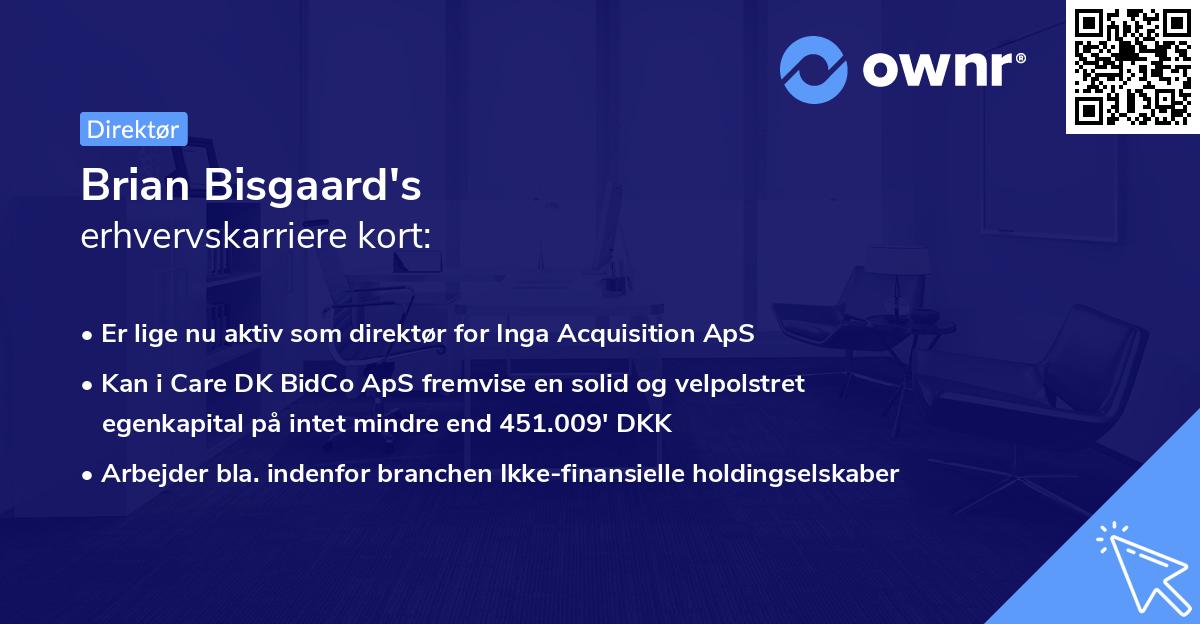 Brian Bisgaard's erhvervskarriere kort