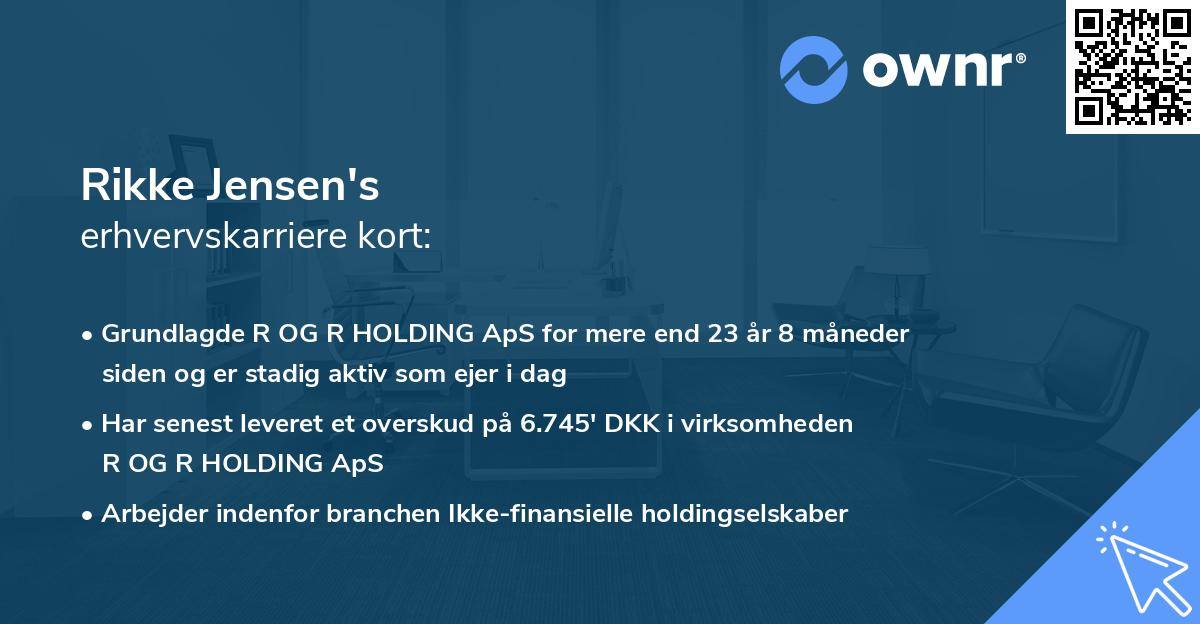 Rikke Jensen's erhvervskarriere kort
