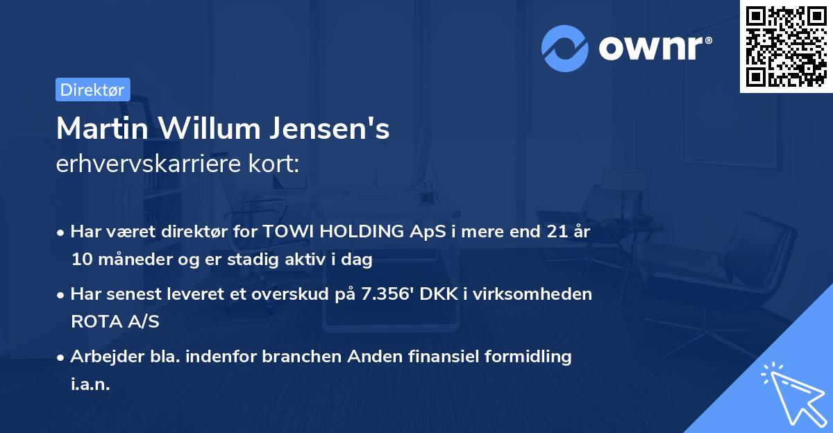 Martin Willum Jensen's erhvervskarriere kort