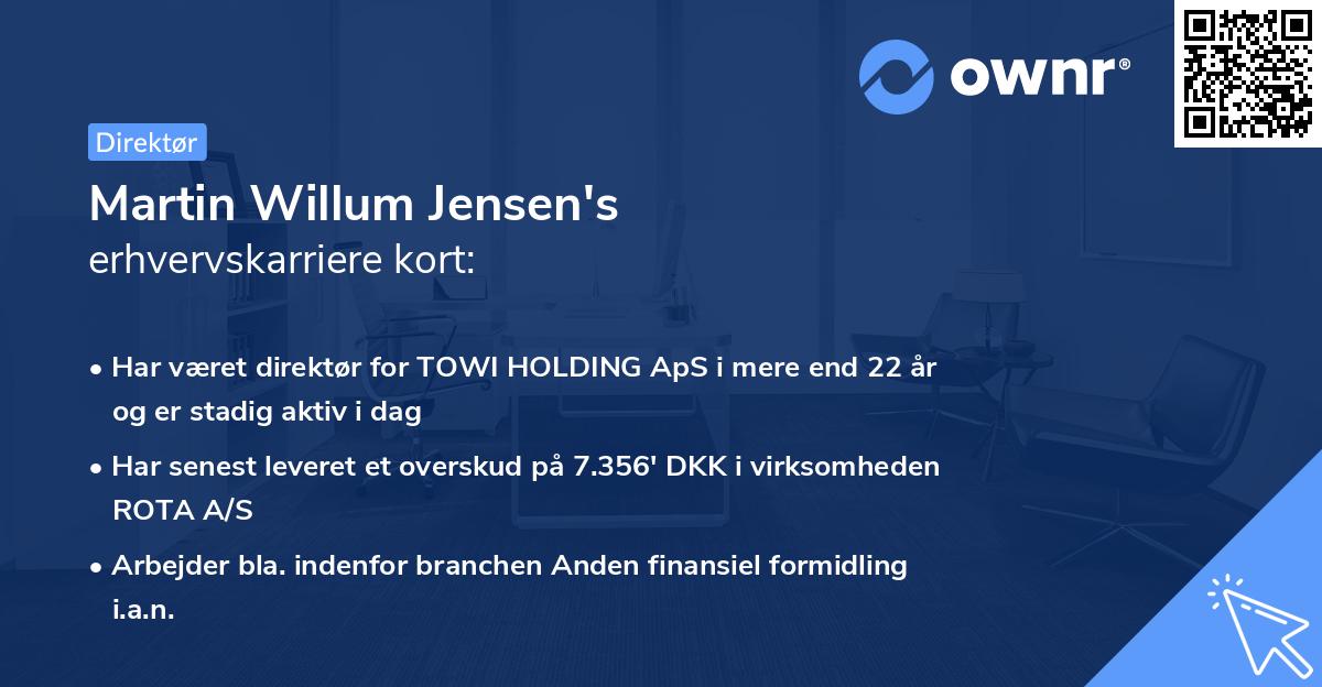 Martin Willum Jensen's erhvervskarriere kort