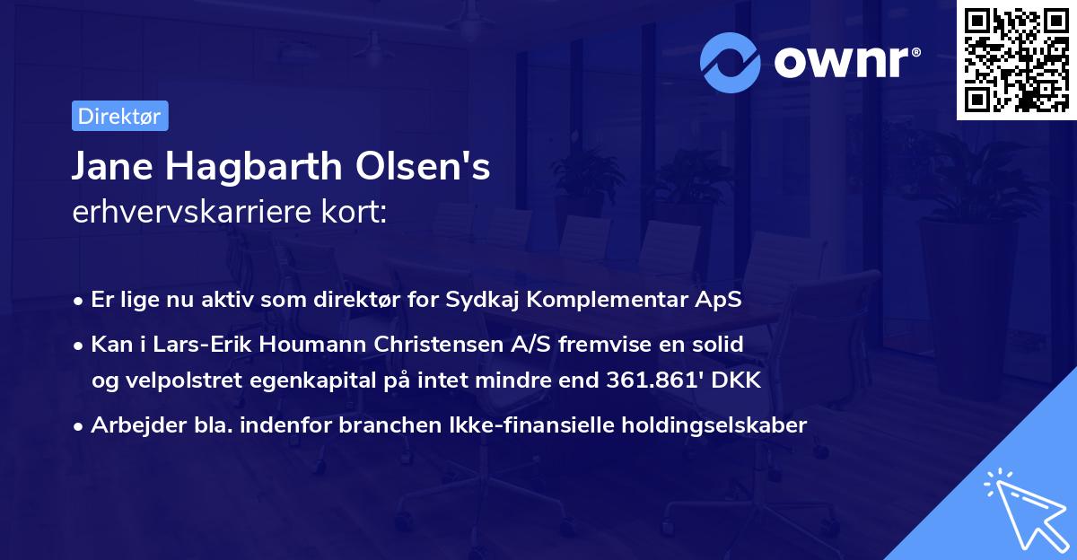 Jane Hagbarth Olsen's erhvervskarriere kort