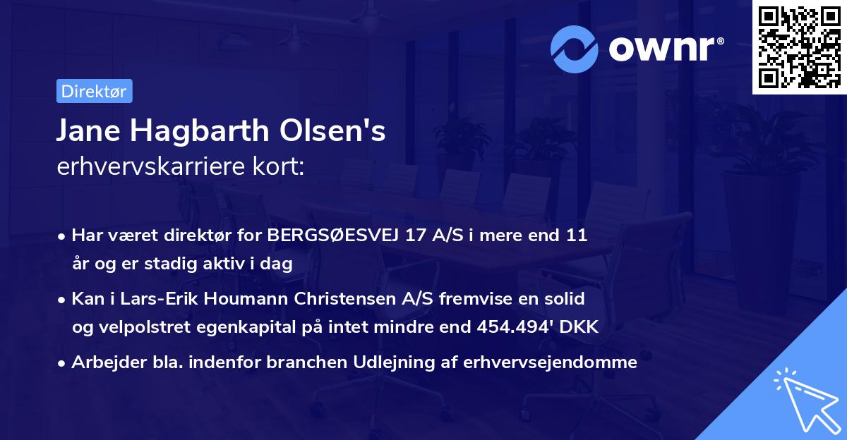 Jane Hagbarth Olsen's erhvervskarriere kort