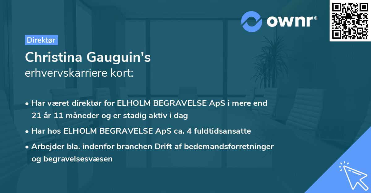 Christina Gauguin's erhvervskarriere kort