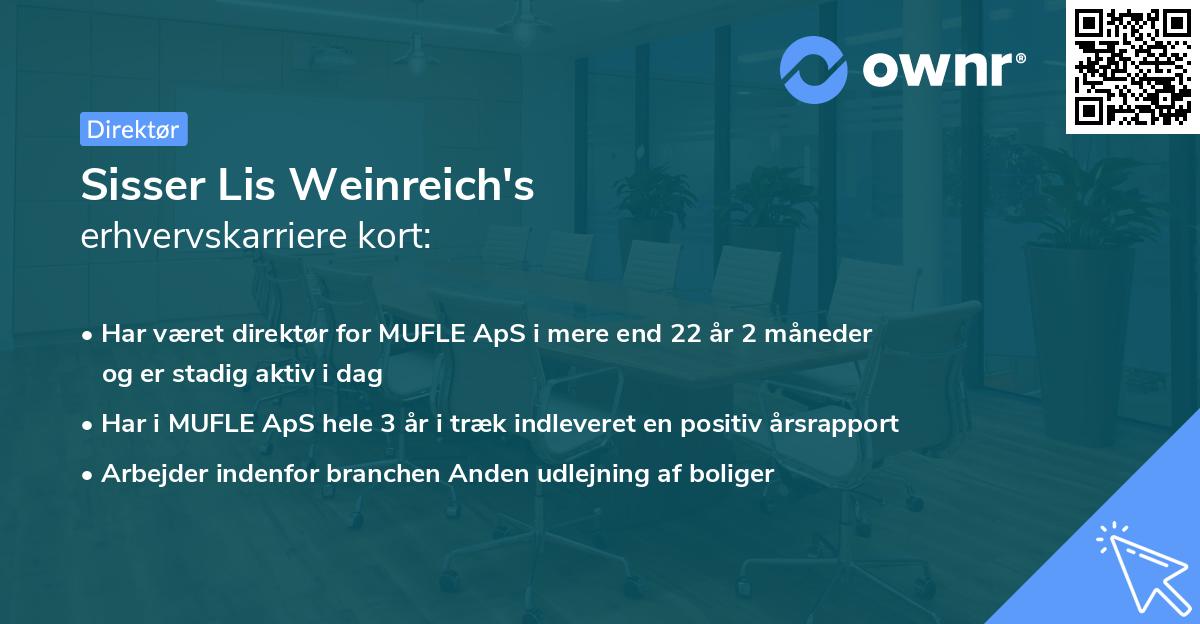 Sisser Lis Weinreich's erhvervskarriere kort
