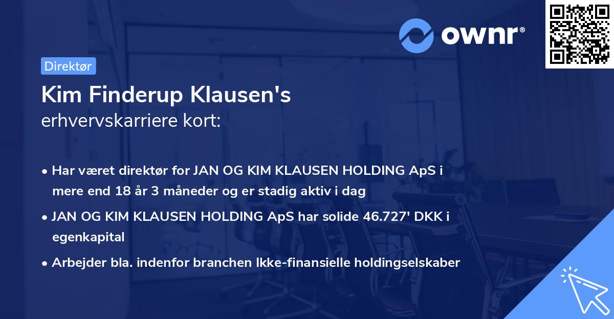 Kim Finderup Klausen's erhvervskarriere kort