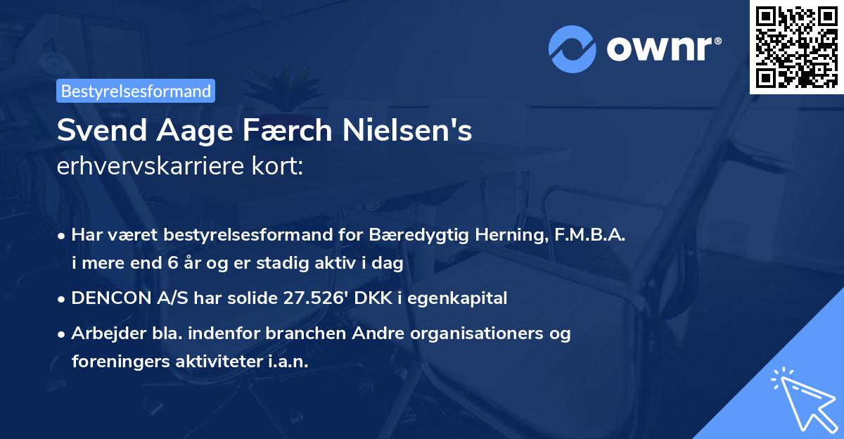Svend Aage Færch Nielsen's erhvervskarriere kort