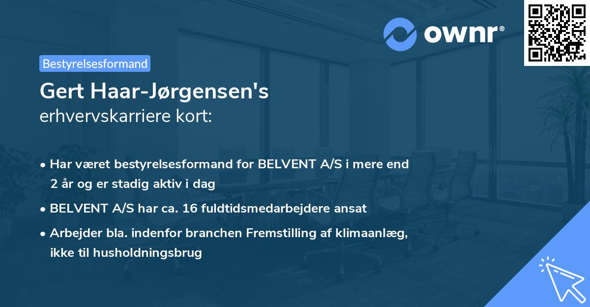Gert Haar-Jørgensen's erhvervskarriere kort