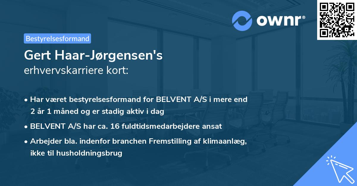 Gert Haar-Jørgensen's erhvervskarriere kort