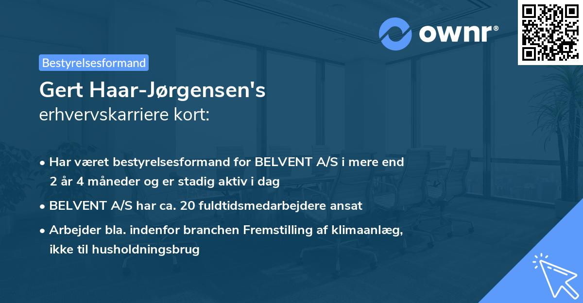 Gert Haar-Jørgensen's erhvervskarriere kort