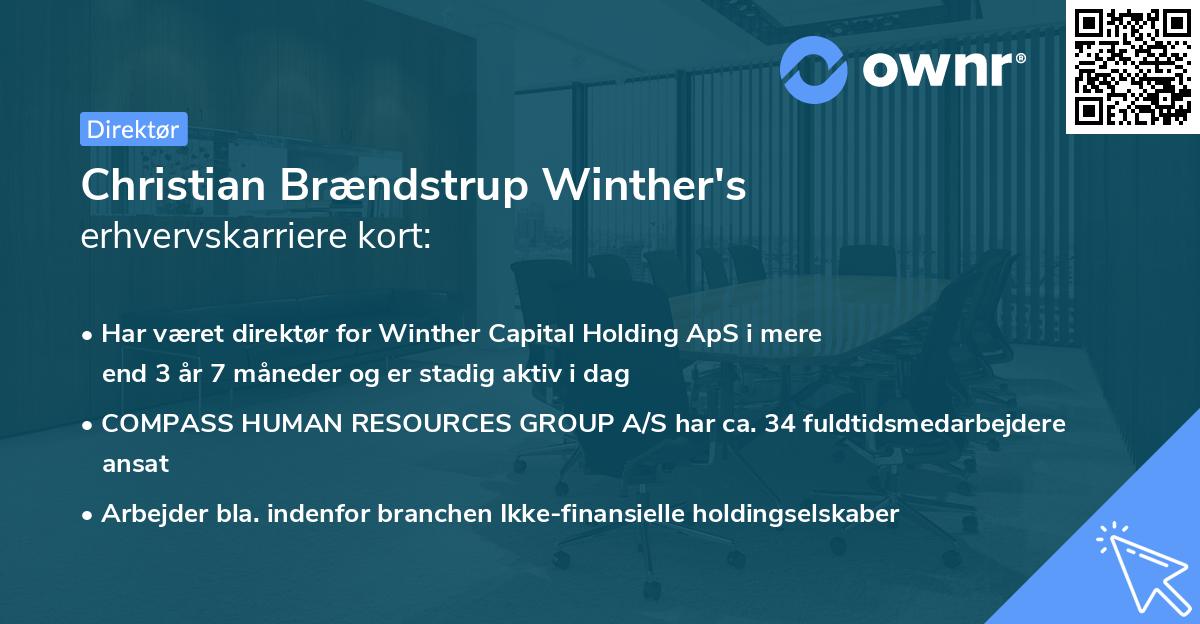 Christian Brændstrup Winther's erhvervskarriere kort