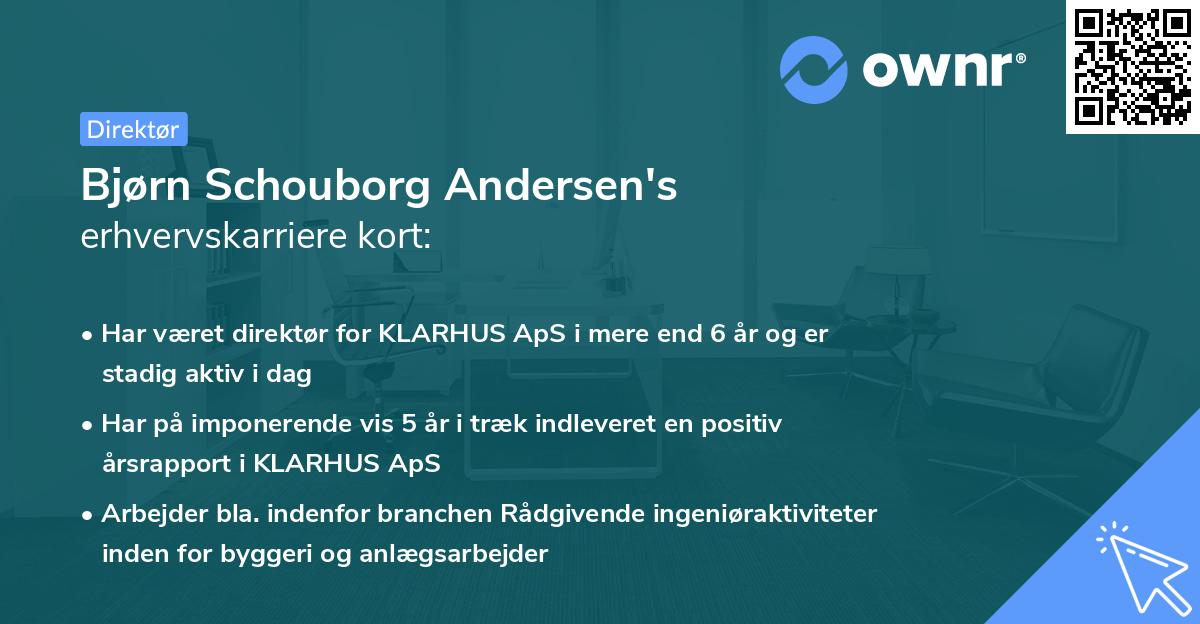Bjørn Schouborg Andersen's erhvervskarriere kort
