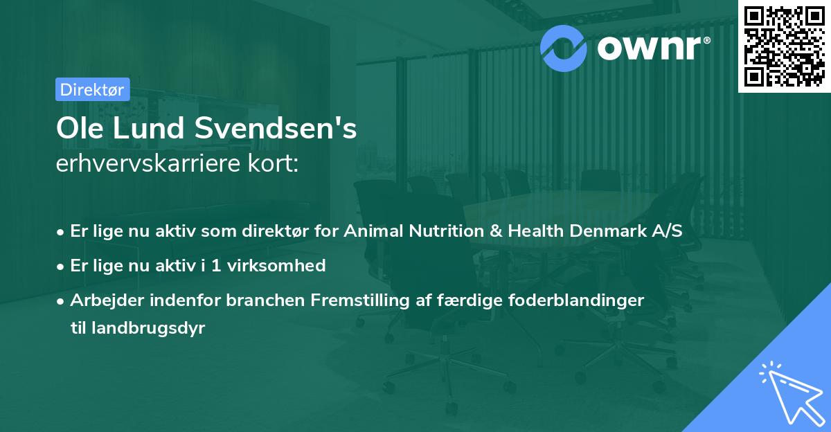 Ole Lund Svendsen's erhvervskarriere kort