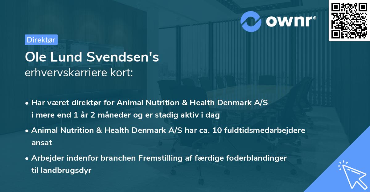 Ole Lund Svendsen's erhvervskarriere kort