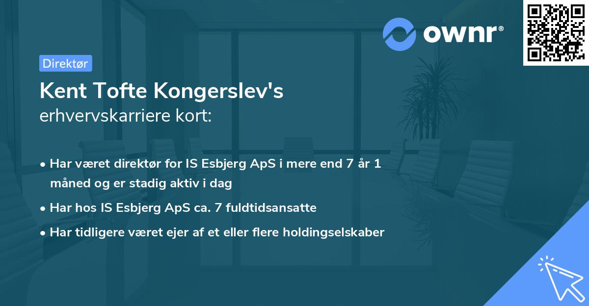 Kent Tofte Kongerslev's erhvervskarriere kort