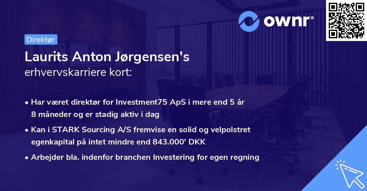 Laurits Anton Jørgensen's erhvervskarriere kort