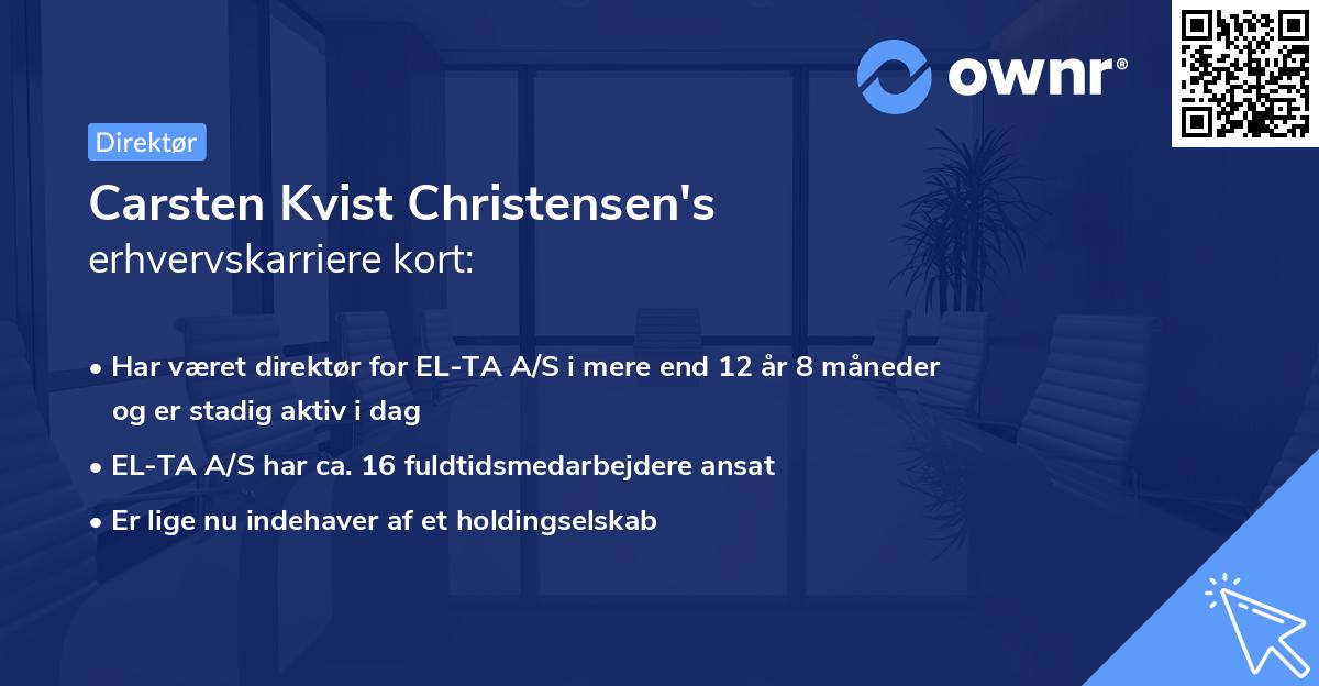 Carsten Kvist Christensen's erhvervskarriere kort