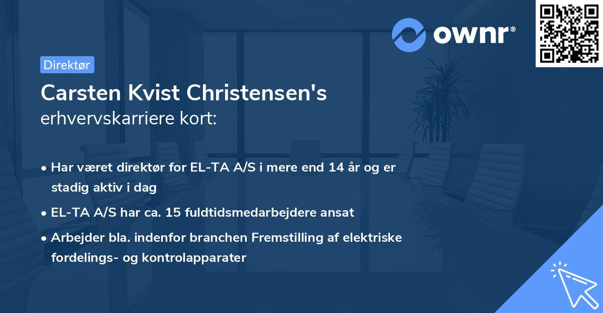 Carsten Kvist Christensen's erhvervskarriere kort