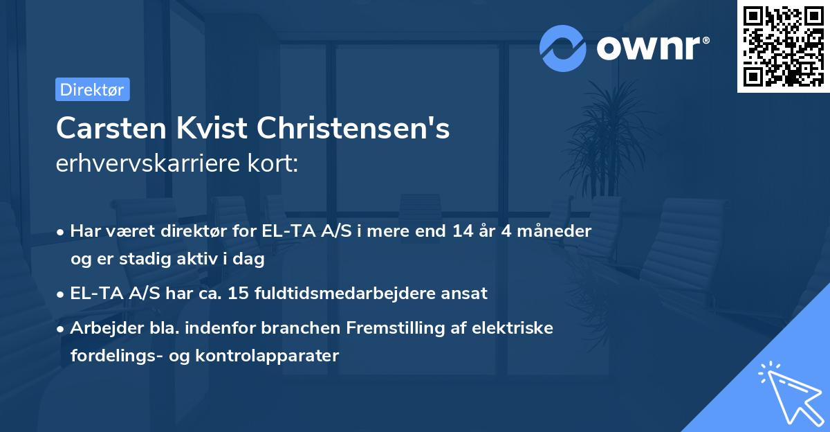 Carsten Kvist Christensen's erhvervskarriere kort
