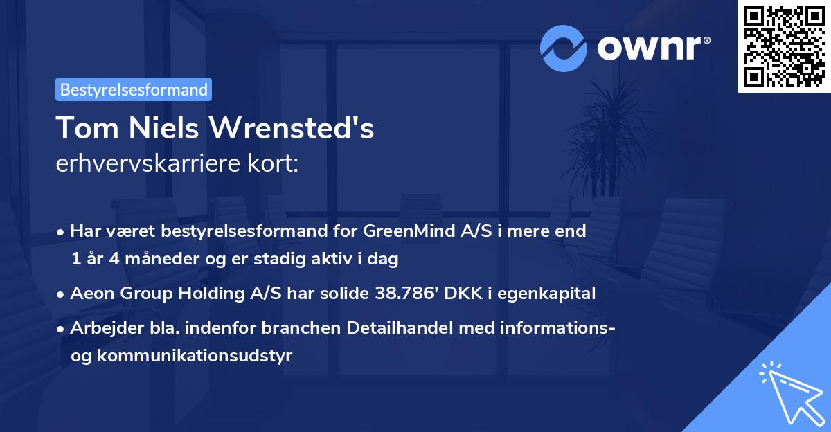 Tom Niels Wrensted's erhvervskarriere kort