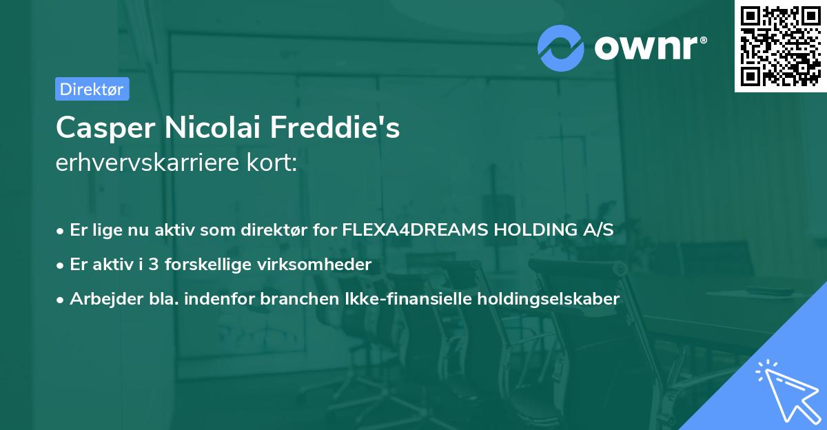 Casper Nicolai Freddie's erhvervskarriere kort