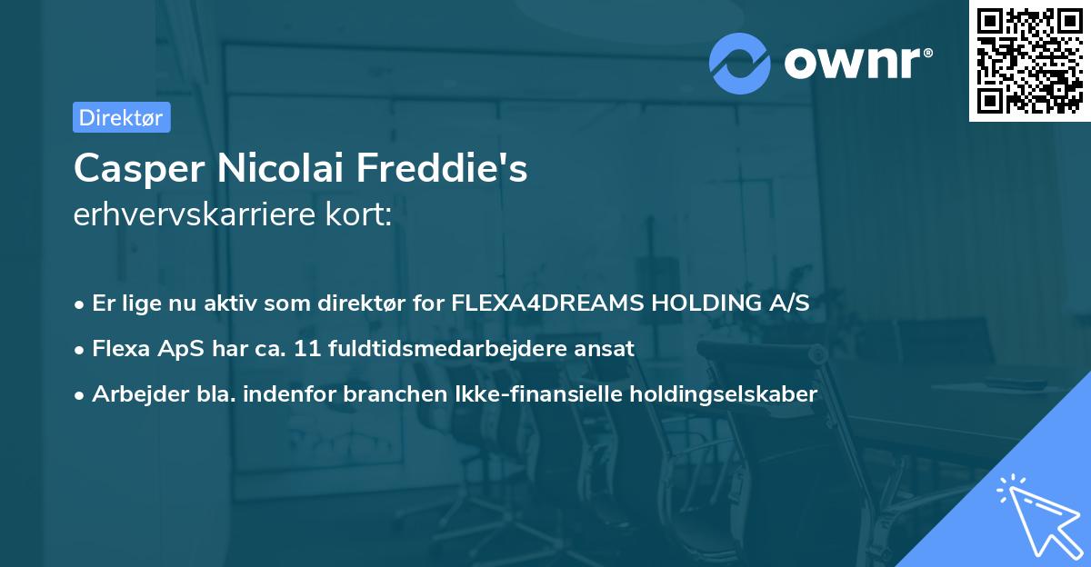 Casper Nicolai Freddie's erhvervskarriere kort
