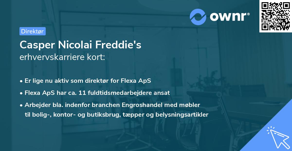 Casper Nicolai Freddie's erhvervskarriere kort