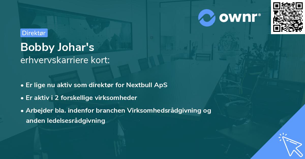 Bobby Johar's erhvervskarriere kort