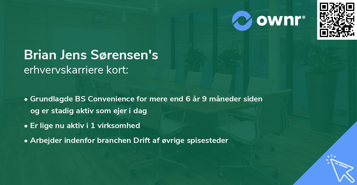 Brian Jens Sørensen's erhvervskarriere kort