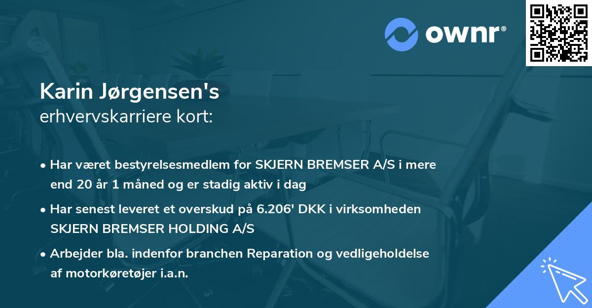 Karin Jørgensen's erhvervskarriere kort