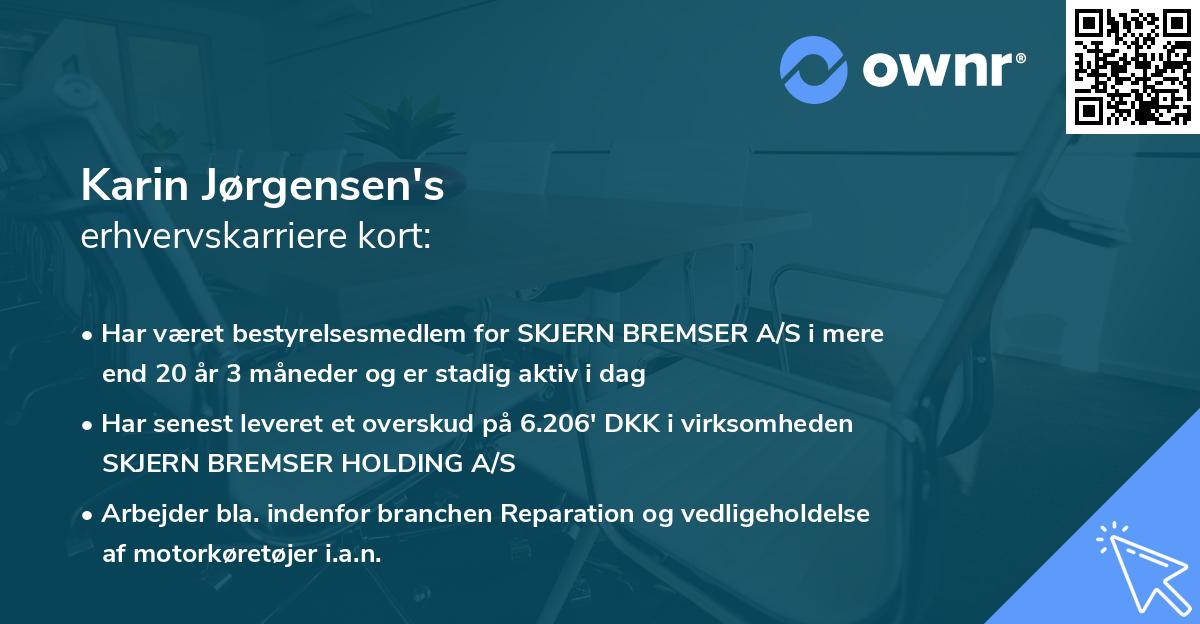 Karin Jørgensen's erhvervskarriere kort