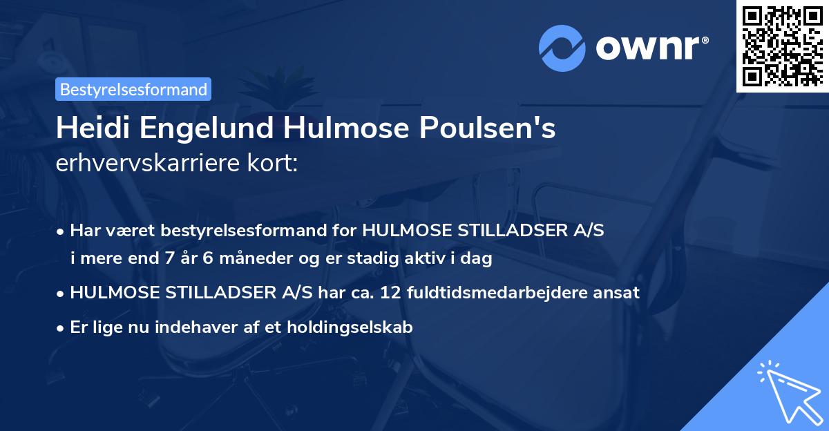 Heidi Engelund Hulmose Poulsen's erhvervskarriere kort