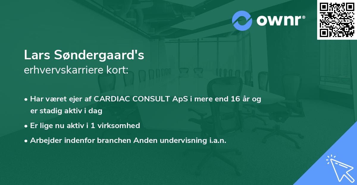 Lars Søndergaard's erhvervskarriere kort