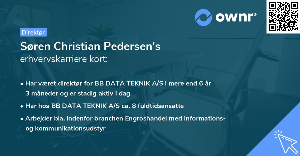 Søren Christian Pedersen's erhvervskarriere kort