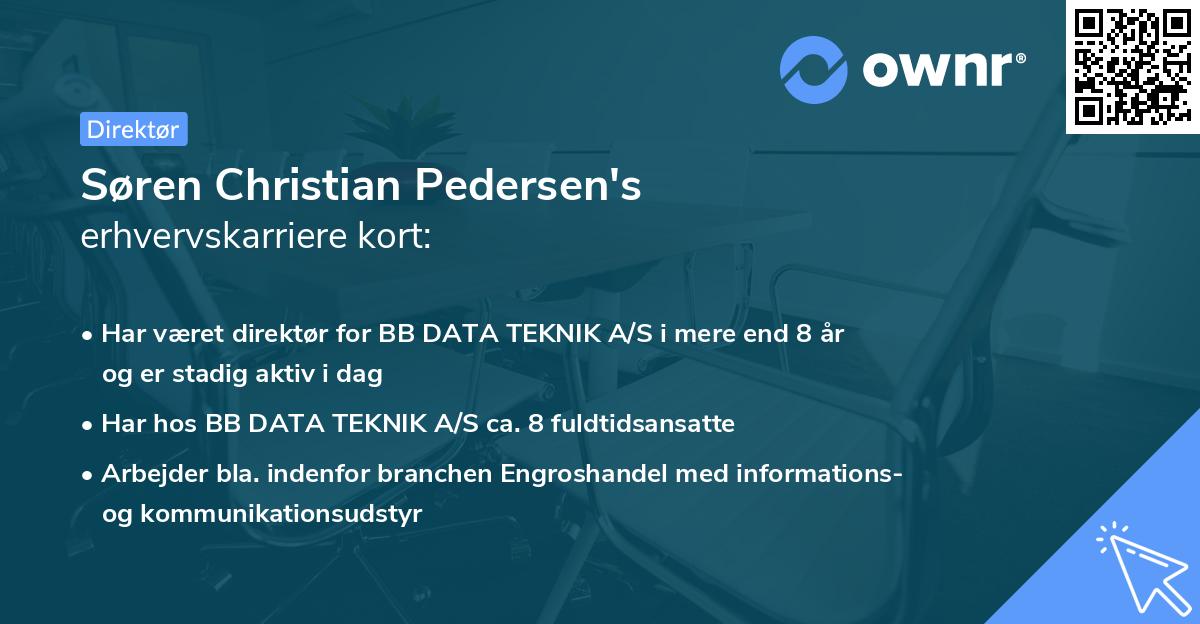 Søren Christian Pedersen's erhvervskarriere kort